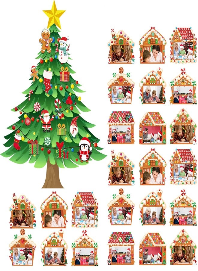 Capoda 27 Pcs Gingerbread Picture Frame Craft with Christmas Tree Bulletin Board Our Class is a Family Xmas Tree Cutout for Schools Wall Offices Door Window Supplies - Image 1